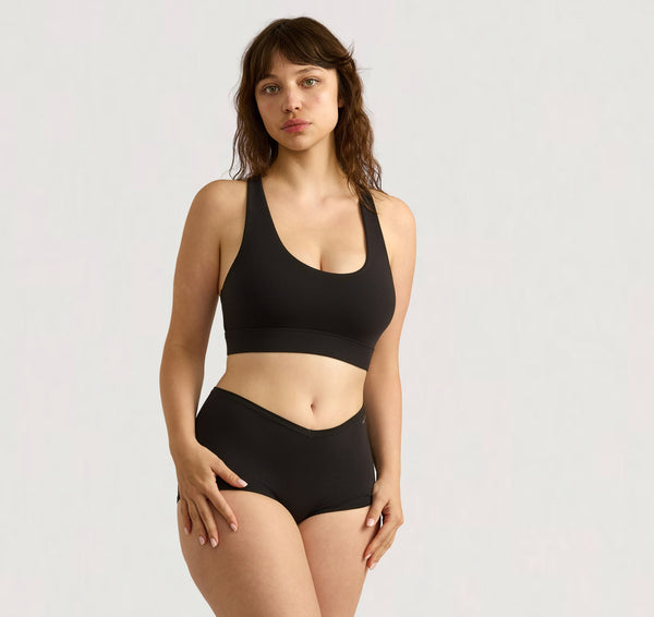 organic basics Flex Racer Back Bralette Black