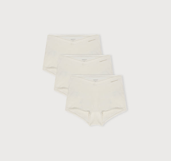 organic basics Flex Shorty 3-pack Off White