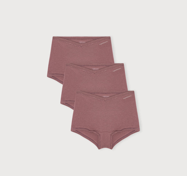 organic basics Flex Shorty 3-pack Rose Wood
