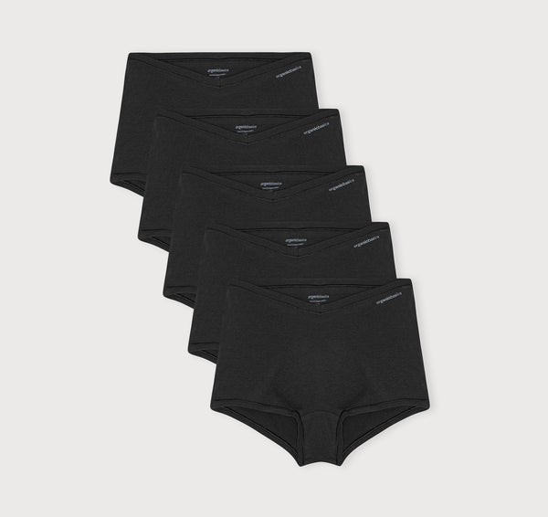 organic basics Flex Shorty 5-Pack Black