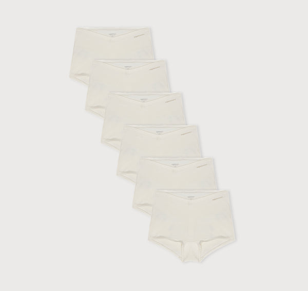 organic basics Flex Shorty 6-pack Off White