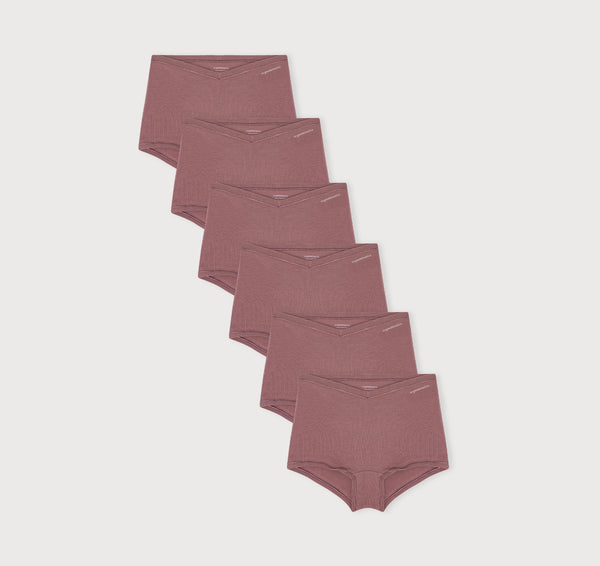 organic basics Flex Shorty 6-pack Rose Wood