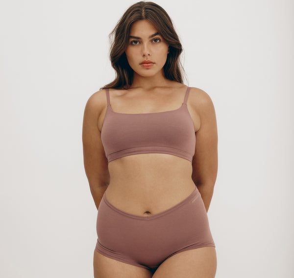 Organic Basics Flex Shorty Rose Wood
