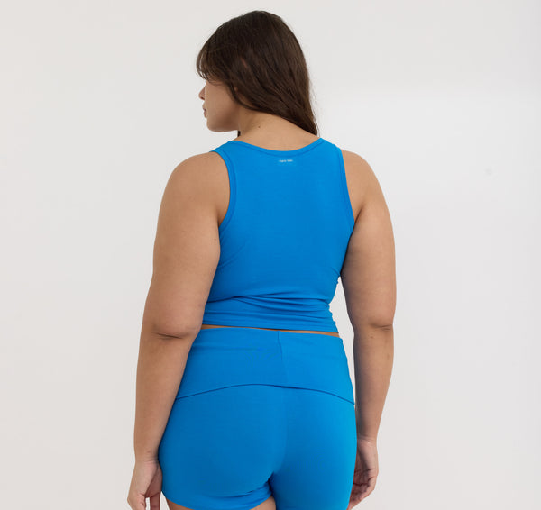 Organic Basics Flex Tank Top Azure Blue