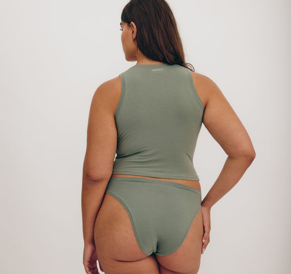 Organic Basics Flex Tank Top Seaweed