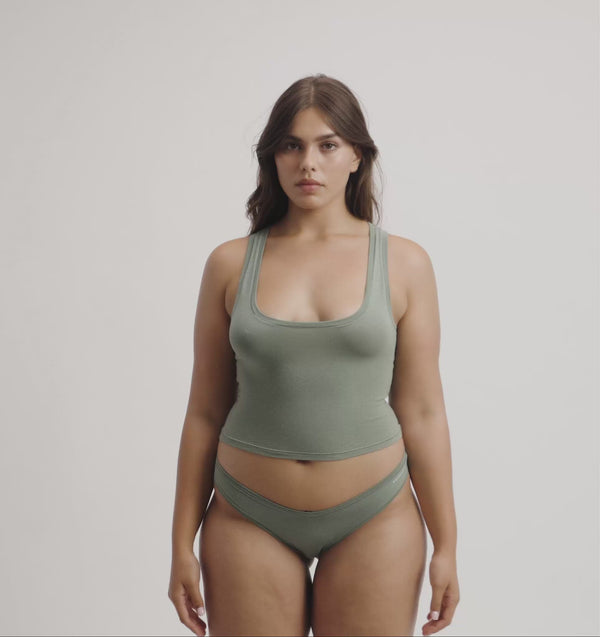 Organic Basics Flex Tank Top Seaweed