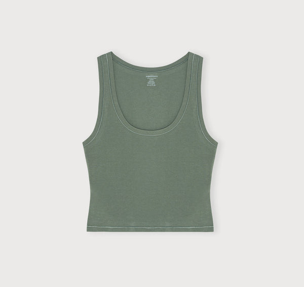 Organic Basics Flex Tank Top Seaweed