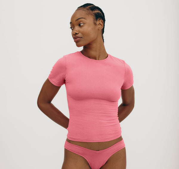 Organic Basics Flex Tee Melon Pink