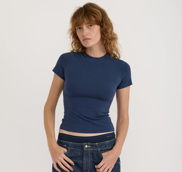 Organic Basics Flex Tee Midnight Blue