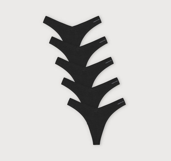 organic basics Flex Thong 5-Pack Black