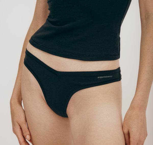 Organic Basics Flex Thong 6-pack Black