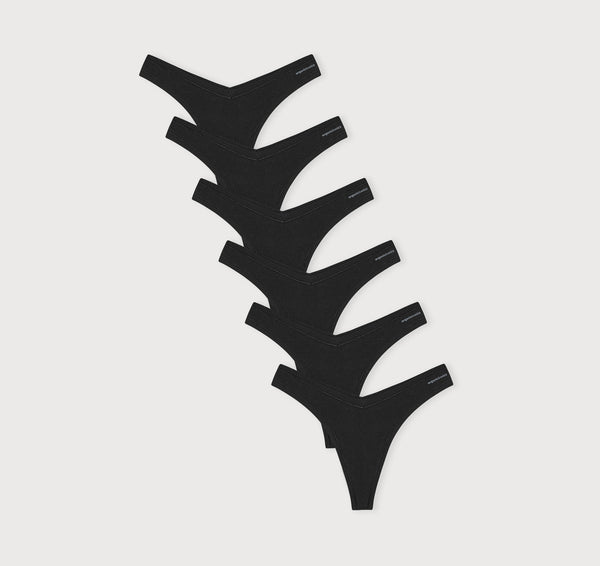 organic basics Flex Thong 6-pack Black