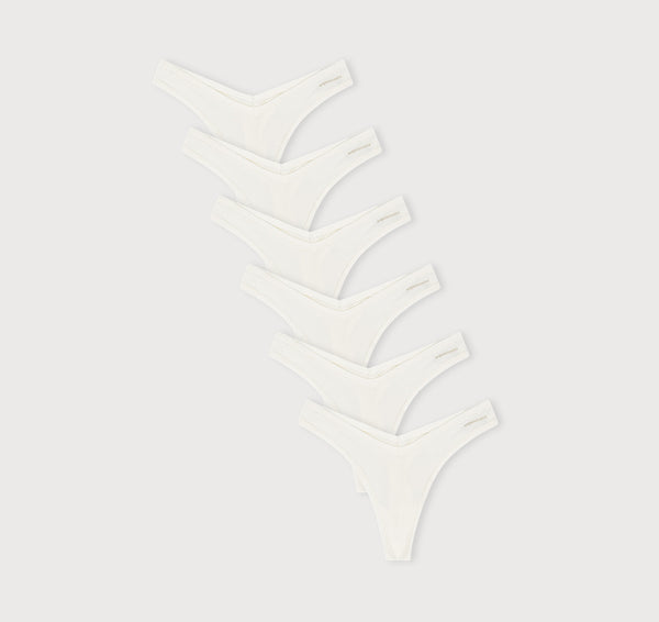 organic basics Flex Thong 6-pack Off White