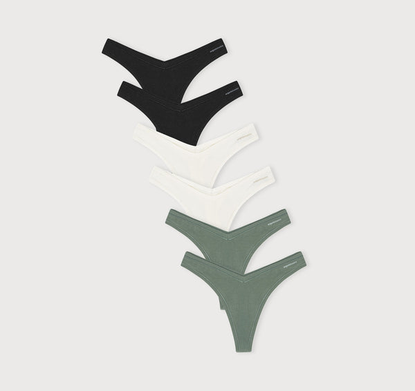 organic basics Flex Thong 6-pack Off White