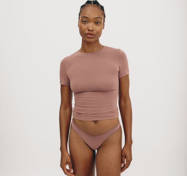 Organic Basics Flex Thong 6-pack Rose Wood
