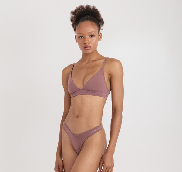 Organic Basics Flex Triangle Bralette Rose Wood