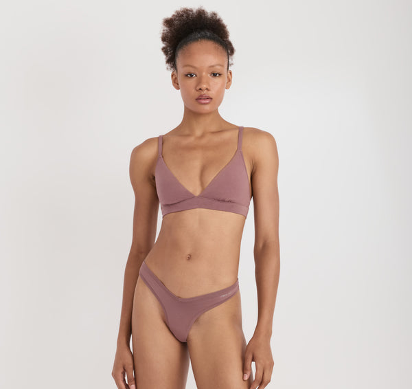 organic basics Flex Triangle Bralette Rose Wood