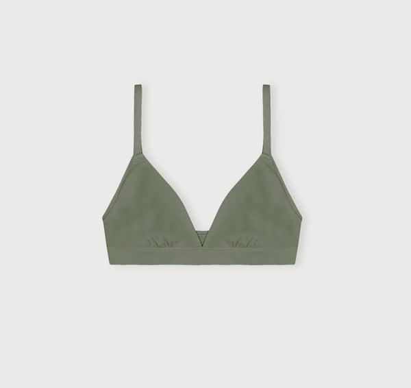 Organic Basics Flex Triangle Bralette Seaweed
