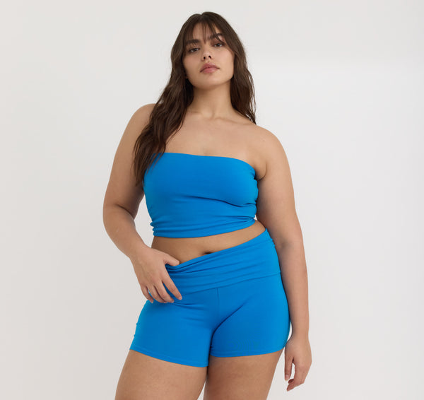 organic basics Flex Tube Top Azure Blue