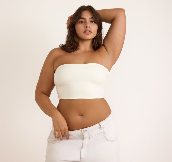 organic basics Flex Tube Top Off White