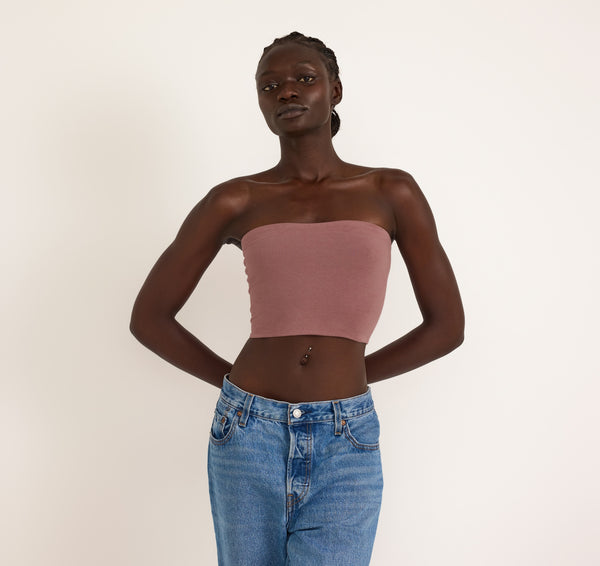 organic basics Flex Tube Top Rose Wood