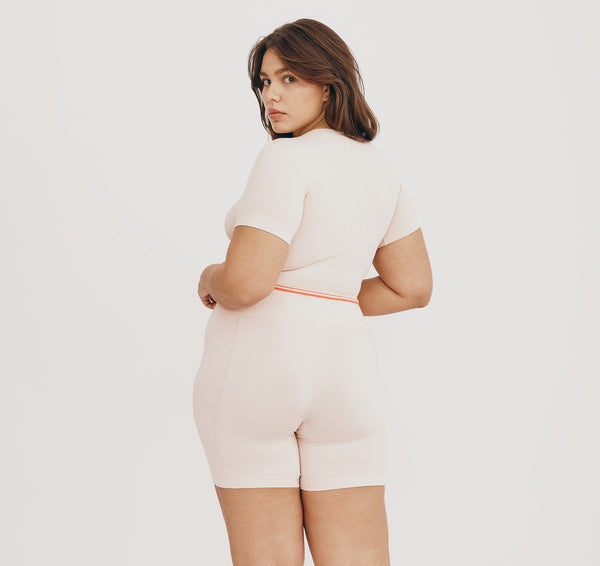 Organic Basics Luxe Touch Crop Tee Apricot