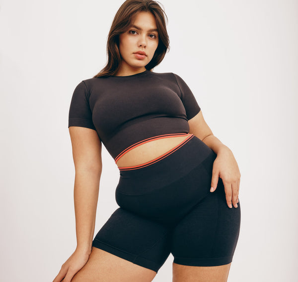 organic basics Luxe Touch Crop Tee Black