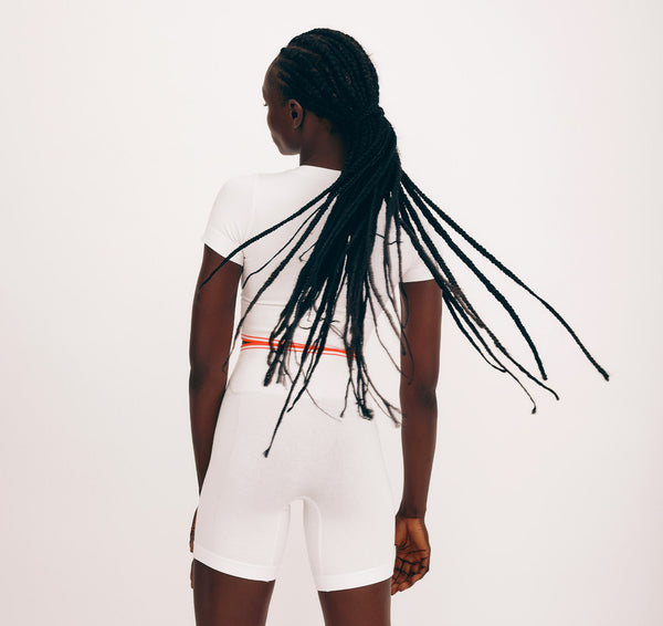 Organic Basics Luxe Touch Crop Tee White