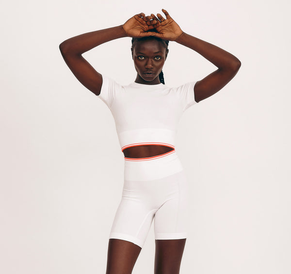 organic basics Luxe Touch Crop Tee White