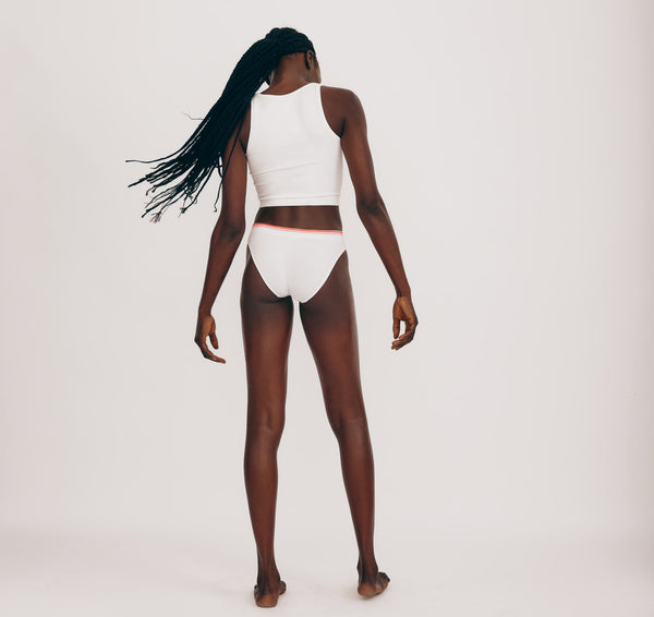Organic Basics Luxe Touch Hi-Leg Briefs White