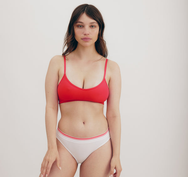 organic basics Luxe Touch Hi-Leg Briefs White