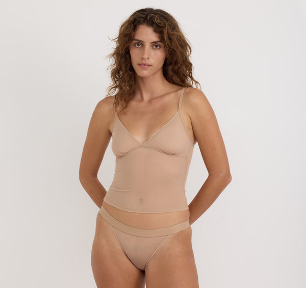 organic basics Mesh Cami Hazelnut