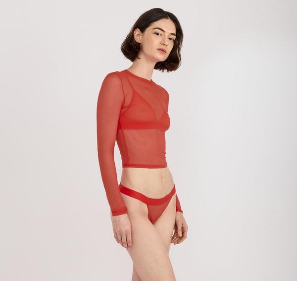 Organic Basics Mesh Long Sleeve Tee Spicy