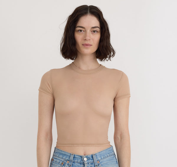 Organic Basics Mesh Tee Hazelnut