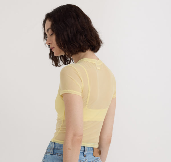 Organic Basics Mesh Tee Light Lemon