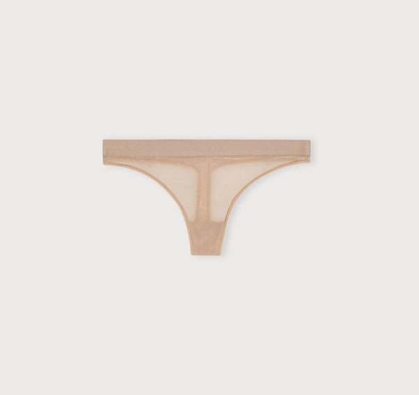 Organic Basics Mesh Thong Hazelnut