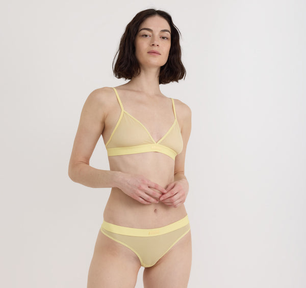 Organic Basics Mesh Thong Light Lemon