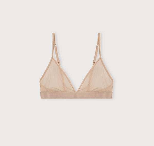 Organic Basics Mesh Triangle Bralette Hazelnut