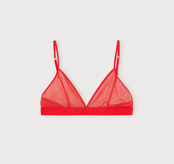 Organic Basics Mesh Triangle Bralette Spicy