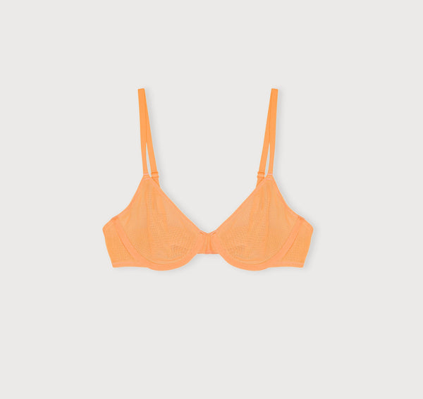 Organic Basics Mesh Unlined Demi Bra Papaya