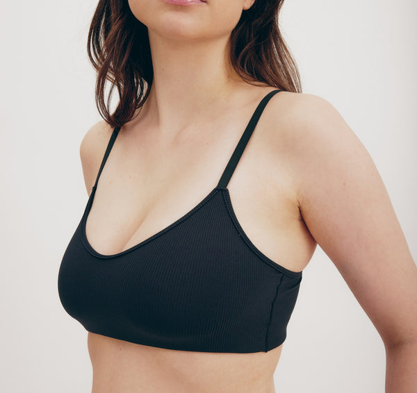 organic basics Naked Rib Bralette Black