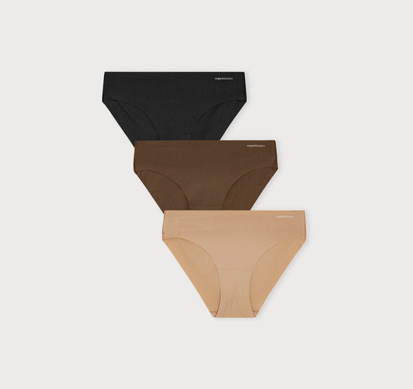 organic basics Naked Rib Briefs 3-pack Black