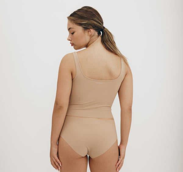 Organic Basics Naked Rib Tank Top Hazelnut