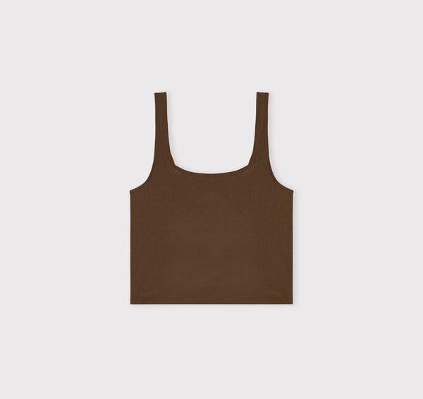 Organic Basics Naked Rib Tank Top Walnut