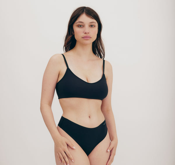 organic basics Naked Rib Thong Black