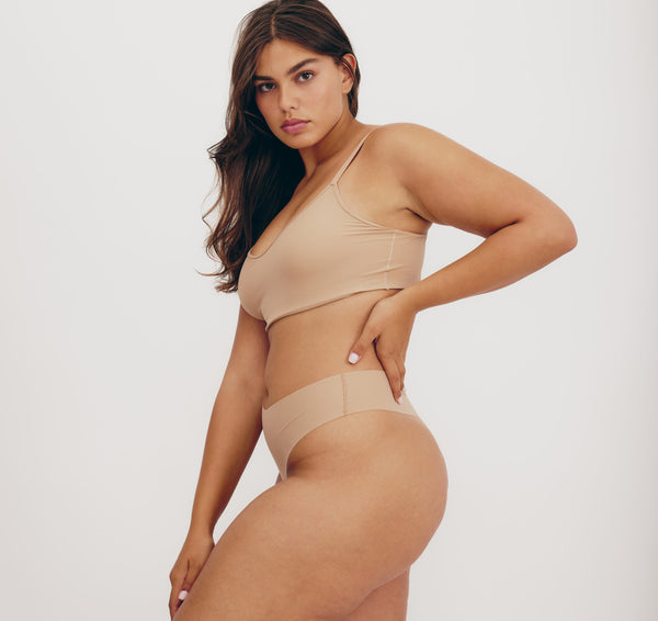 Organic Basics Naked Rib Thong Hazelnut