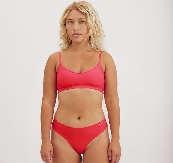 organic basics Naked Rib Thong Strawberry