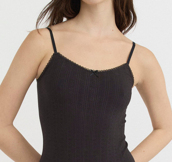 Organic Basics Pointelle Bodysuit Black
