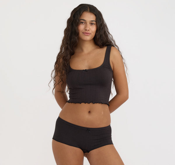 organic basics Pointelle Cami Black