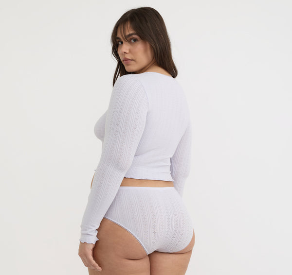 Organic Basics Pointelle Cardigan Soft Lilac